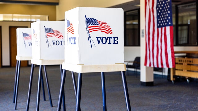 Empty Voting Booths On Election Day 